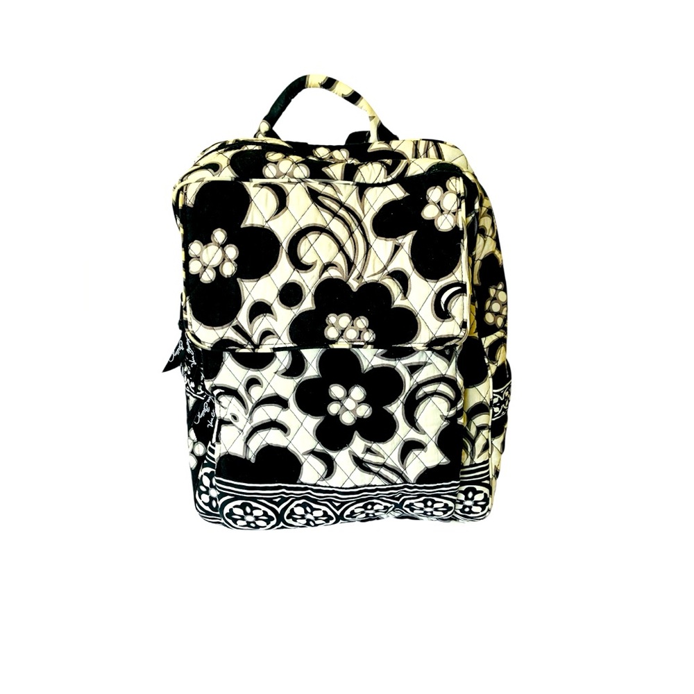 VERA BRADLEY Black/White "Night And Day"  Large Size Backpack Retired Pattern